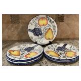 8 Frutteto Had Painted 10in plates. Fruit design