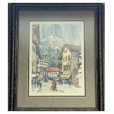 Jan Korthals Signed St. Anton Austria Framed