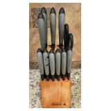 10 Piece SunBeam Knife set and pair of Scissors
