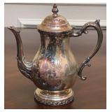 Silverplate Coffee Pot with Ornate Handle &