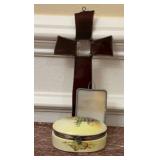 Decorative Stained Glass Cross & Panel & Floral
