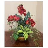 Decorative Faux Orchid & Succulent Arrangement in