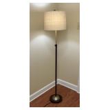 Contemporary Metal Floor Lamp with Fabric Drum