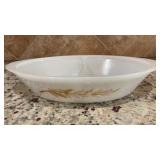 Vintage Fire-King Divided Milk Glass Serving Dish