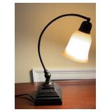 Vintage Bridge Arm Desk Lamp, blackened bronze