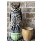 Vintage 1990 Owl Blow Mold Dalen, ceramic flower