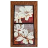 Pair of Contemporary Floral  Wall Art Panels
