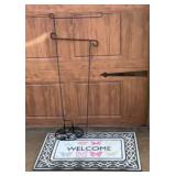 Butterfly welcome mat, black metal shepherd's