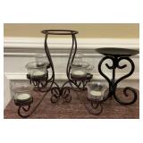 Metal Candle Holder & Decorative Pedestal Stand