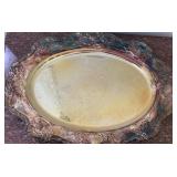 Towle Silverplate Ornate Oval Serving Tray 17wide