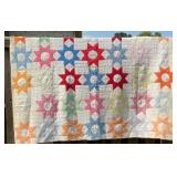Handmade Star Quilt  73 x 84 inches , stains