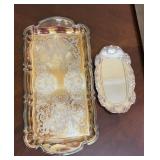 Oneida Silverplate Engraved Serving Tray & Towle