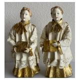 Vintage Department 56 paper mache choir boys, one