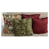Designer Floral & Textured Accent Pillows, Set of