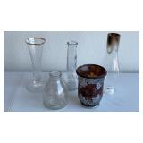 Glass vases, mosaic glass candle holder, glass
