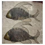 Pair of Oversized Metal Tropical Fish Wall