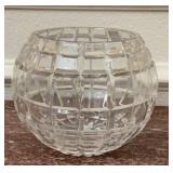 Heavy Cut Crystal Block Pattern Rose Bowl 5