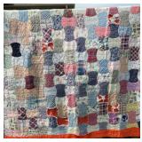 Handmade Patchwork Quilt 67 x 75 inches, stains,