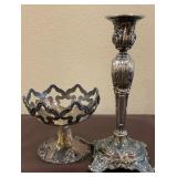 Ornate Silverplate Compote Pedestal Bowl &