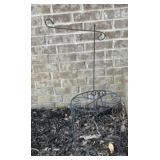 Metal plant stand and shepherdï¿½s hook, plant