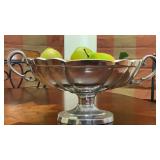 Pewter Pedestal centerpiece fruit bowl, 17 x 9.5