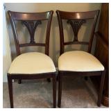 Pair of  Dining Side Chairs with Upholstered