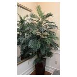 Large Faux Palm Floor Plant in Embossed