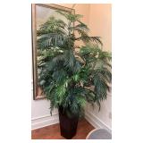 Large Faux Palm Floor Plant in Embossed