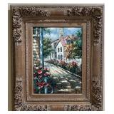 Artist Signed Framed Impressionist Village S