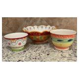 Handpainted Ceramic Dutch Wax Orange Red Green
