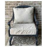 Black cast aluminum chair, 34 inches tall x 28