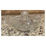 Vintage Clear Glass Citrus Reamer / Juicer  9in