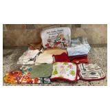 Assorted Kitchen Linens, Pot Holders & Dish