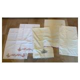 5 embroidered vintage pillow cases, floral