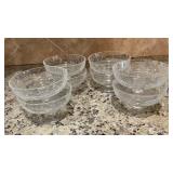 8 Vintage clear glass desert cups, with a crackle