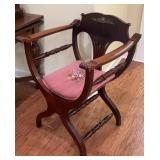 Empire Style Mahogany Curule Armchair with