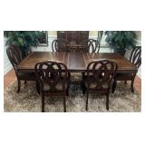 Traditional Walnut Extension Dining Table & Six