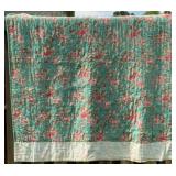 Handmade Floral Knotted Tie Quilt 66 x 82 i