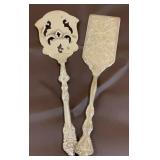 Silver plated serving utensils. Pastry server
