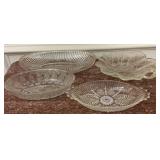 Vintage Pressed Glass Serving Bowls & Relish