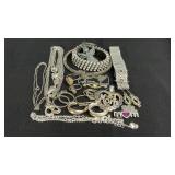 Vintage costume jewelry. 2 Silvertone mom