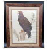 Signed print. F. Massa Eagle Wildlife  in Faux