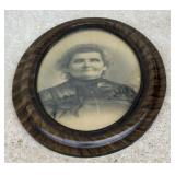 Vintage Victorian Bubble Glass Portrait of Woman