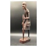 Hand Carved African Tribal Elder Figure Wood