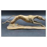 Vintage Brass Greyhound Dog Sculpture Art Deco