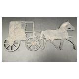 Horse-Drawn Buggy Silhouette Metal Wall Hanging