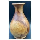 Hand-Turned Burl Wood Vase with Natural Grain
