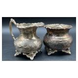 Vintage Silverplated Creamer 5in tall and Open