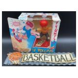 Vintage Metal Basketball Wall Sign 18 x 4 in and