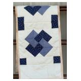 Vintage Handcrafted Blue Floral Patchwork LapQuilt